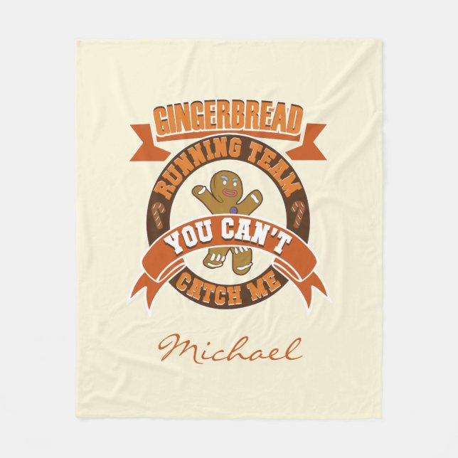 Manta Polar Navidades personalizados Gingerbread Running Team (Anverso)