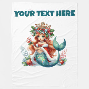 Manta Polar Navidades personalizados Mermaid Fleece Baby Blank