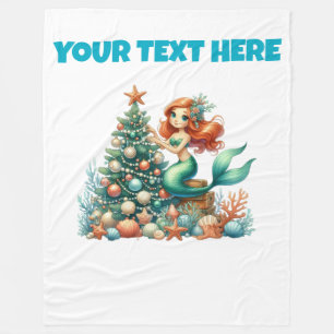Manta Polar Navidades personalizados Mermaid Fleece Baby Blank