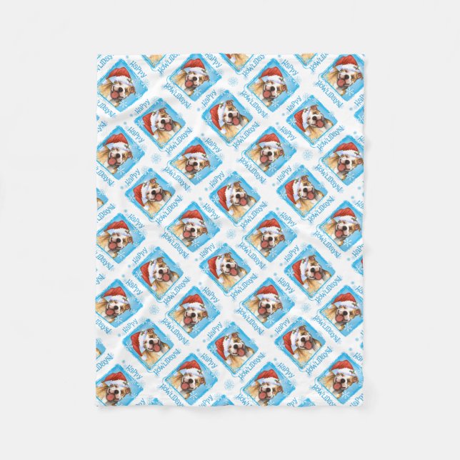 Manta Polar Navidades Pit Bull Terrier Fleece Blanket (Anverso)