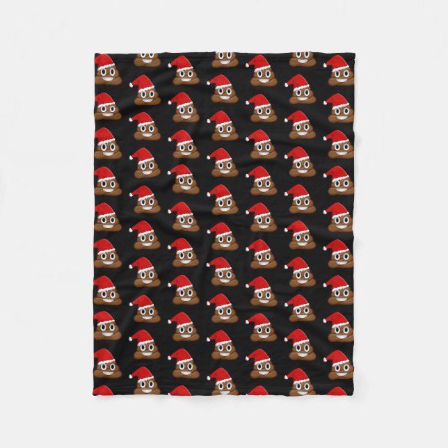 Manta Polar Navidades poop emoji Cute Funny Pattern (Anverso)