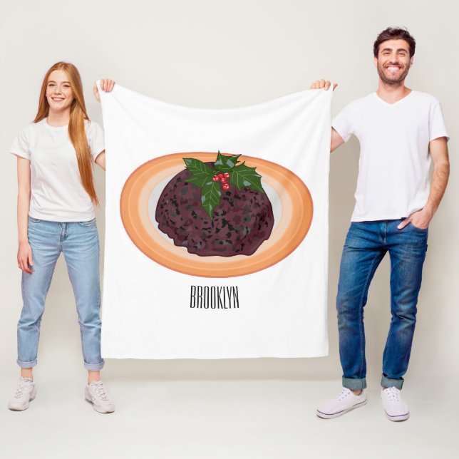 Manta Polar Navidades pudding personalizado ilustracion (In situ)