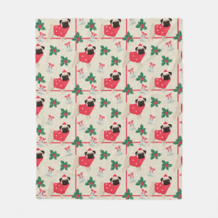 Manta Polar Navidades Pug