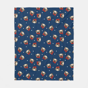 Manta Polar Navidades Pug Fleece Blanket