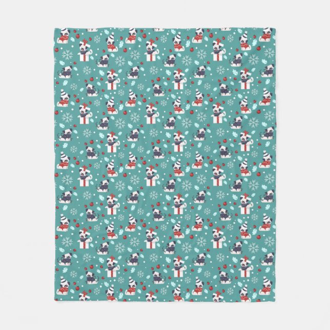 Manta Polar Navidades Pug Fleece Blanket (Anverso)