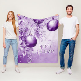 Manta Polar Navidades Purple Ornaments Fleece Blanket