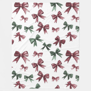Manta Polar Navidades Red Green Bows