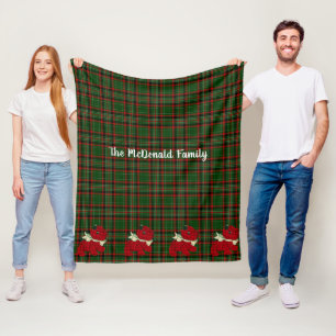 Manta Polar Navidades, Red & Green Tartan Plaid, Scottie Dog