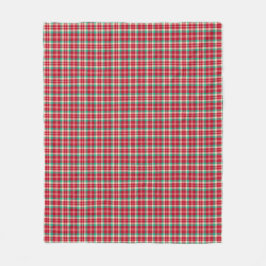 Manta Polar Navidades retro de cerezo rojo, verde y crema