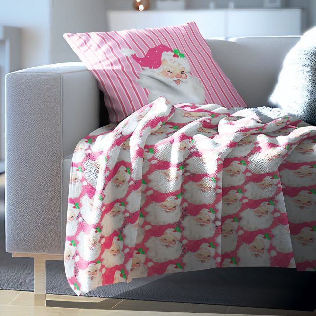 Manta Polar navidades retro de santa rosa caliente (Subido por el creador)