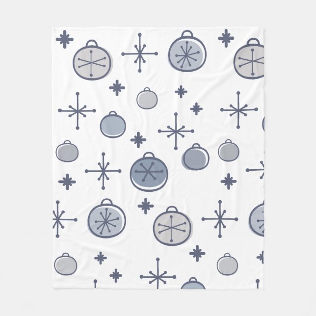 Manta Polar Navidades retro modernos de mediados del siglo XX  (Anverso)