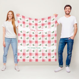 Manta Polar Navidades Retro Verde Rojo Rosa Personalizados