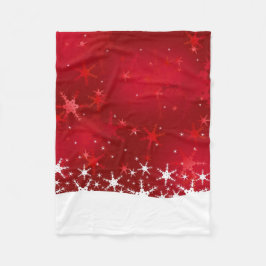 Manta Polar Navidades Rojos Copos de Nieve