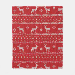 Manta Polar Navidades rojos Deer Sweater Knit Navidades Blanke