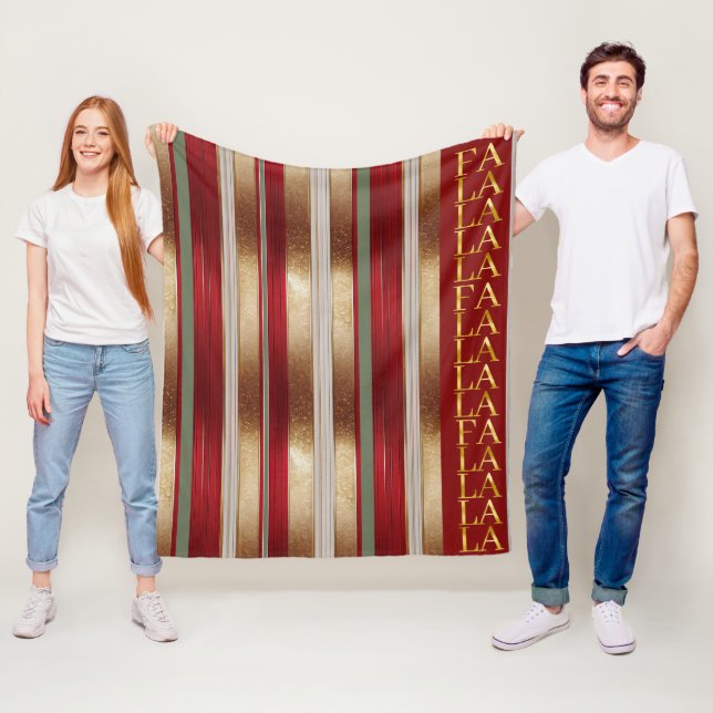 Manta Polar Navidades rojos Fa La La Pattern#27 ID1009 (In situ)