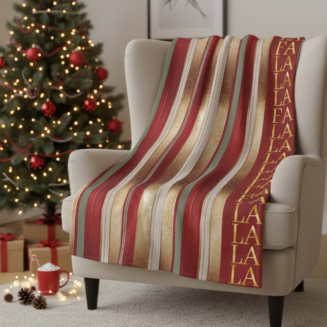 Manta Polar Navidades rojos Fa La La Pattern#27 ID1009 (Subido por el creador)