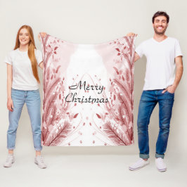 Manta Polar Navidades rojos Pine Tree Snow Decoración Hermosa