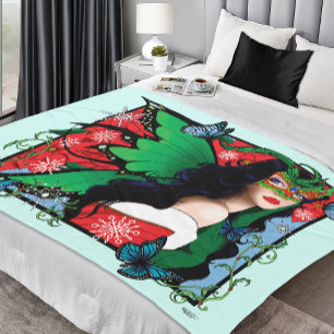 Manta Polar Navidades rojos verdes solsticio hadas