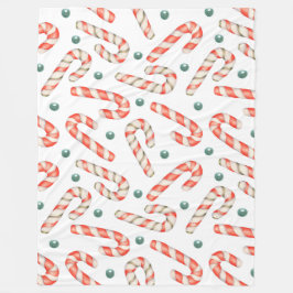 MANTA POLAR NAVIDADES ROJOS Y BLANCOS CANDY CAÑES