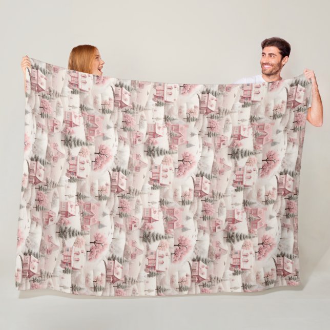 Manta Polar Navidades rosados de época (In situ)