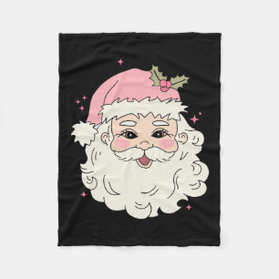 Manta Polar Navidades rosados de época Santa Claus Merry Xmas 