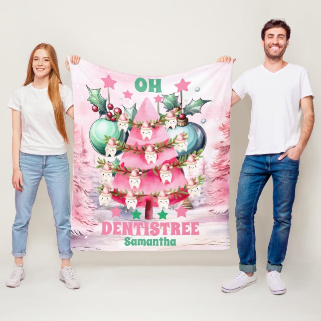 Manta Polar Navidades rosados Dentista Feliz Navidad (In situ)