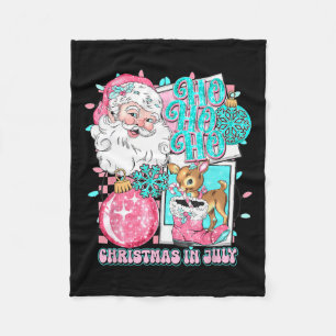 Manta Polar Navidades Rosados En Julio Retro Santa Disco Snowm