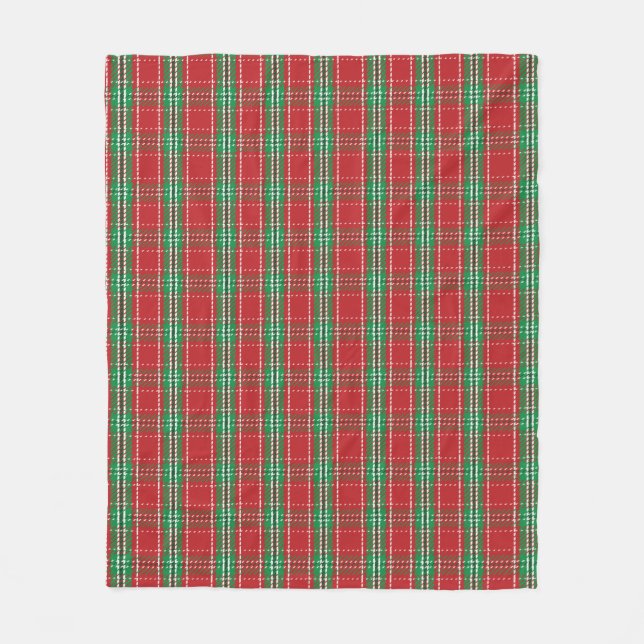 Manta Polar Navidades Rustic Farmhouse Holiday Red Plaid (Anverso)