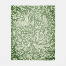 Navidades Rustic Green Woodland Animal Deer Fox 