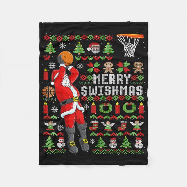 Manta Polar Navidades Santa Bysketbyll Player - Slam Dunk Feo (Anverso)