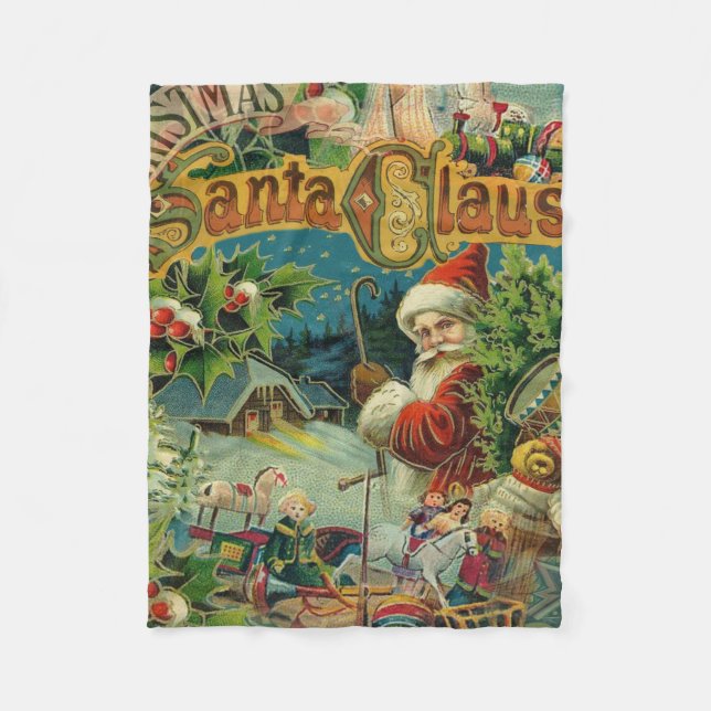 Manta Polar Navidades Santa Claus Arte Antiguo (Anverso)