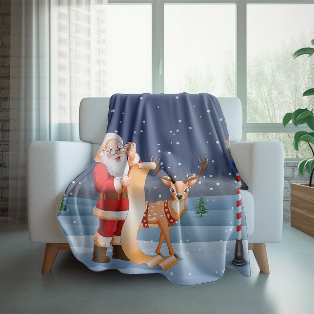 Manta Polar Navidades Santa Claus Reindeer Cute Winter (Subido por el creador)