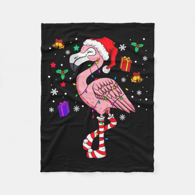 Manta Polar Navidades Santa Flamingo Lover Funny Classic (Anverso)
