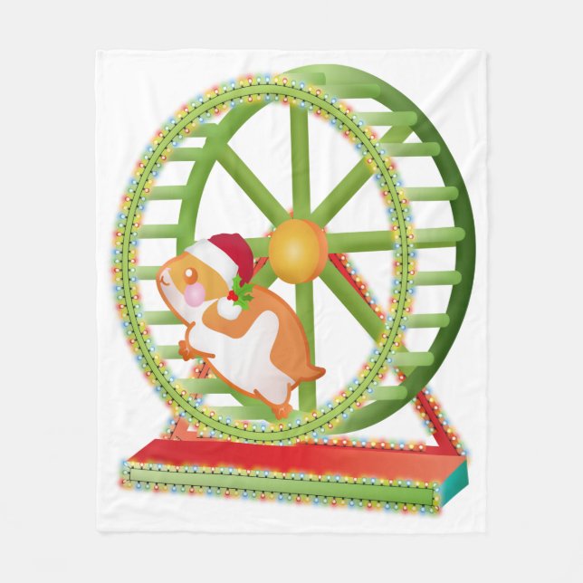 Manta Polar navidades santa hamster (Anverso)