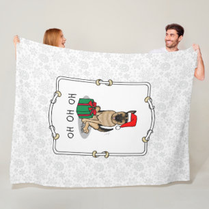 Manta Polar Navidades Santa Hat German Shepherd Dog Cute
