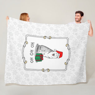 Manta Polar Navidades Santa Hat Siberian Husky (plata) Cute