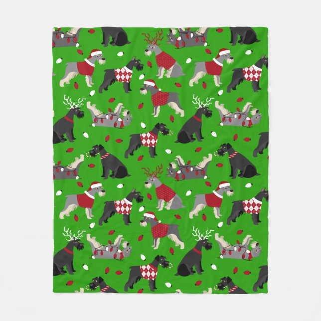 Manta Polar Navidades Schnauzer Fleece Blanket (Anverso)
