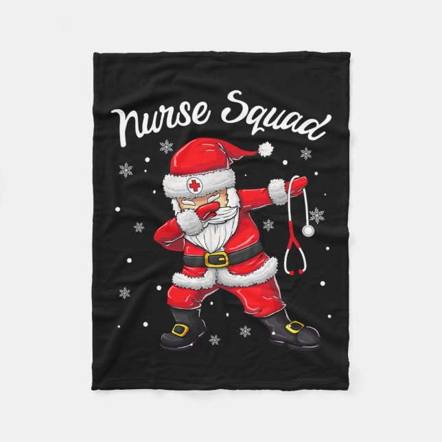 Manta Polar Navidades Scrub Tops Women Dabbing Santa Scrubs Nu (Anverso)