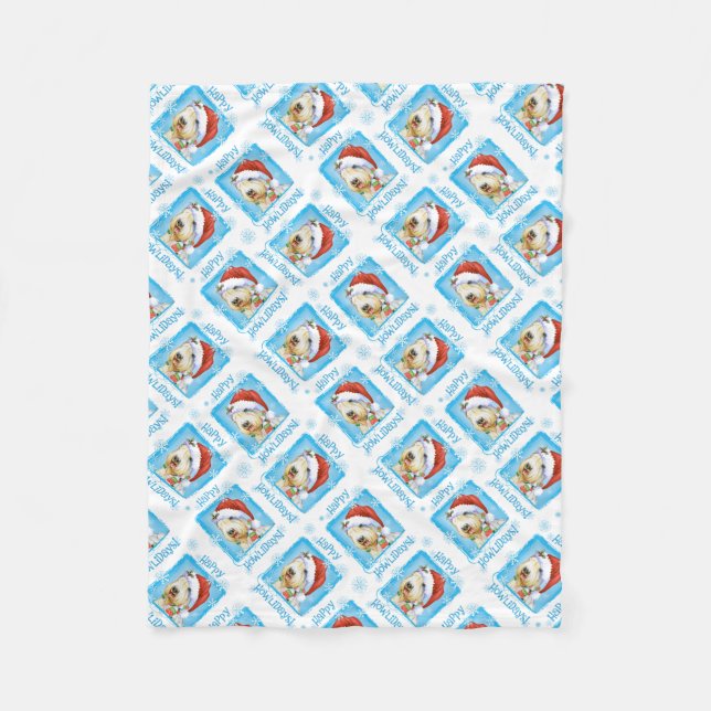 Manta Polar Navidades Sealyham Terrier Fleece Blanket (Anverso)