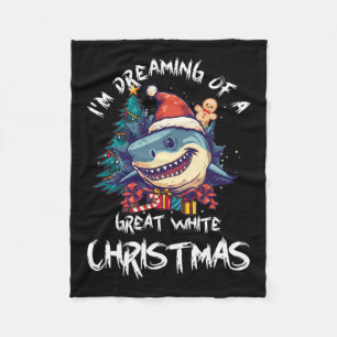 Manta Polar Navidades Shark Santa Hat Xmas Santa Jaws Gracioso
