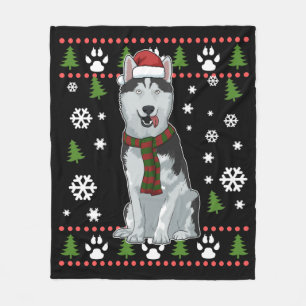 Manta Polar Navidades Siberian Husky Gift Mujeres Perro Husky