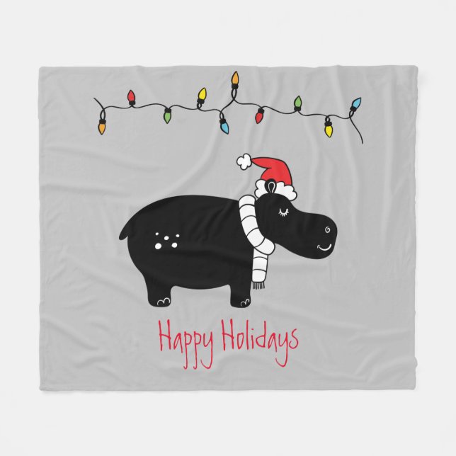 Manta Polar Navidades singulares Hippo (Frente (Horizontal))