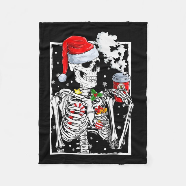Manta Polar Navidades Skeleton con Cof sonriente (Anverso)