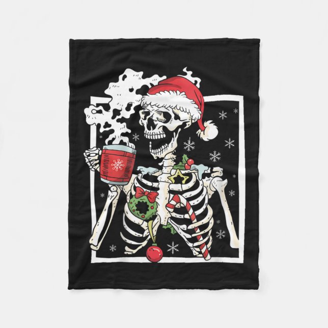 Manta Polar Navidades Skeleton con Cof sonriente (Anverso)