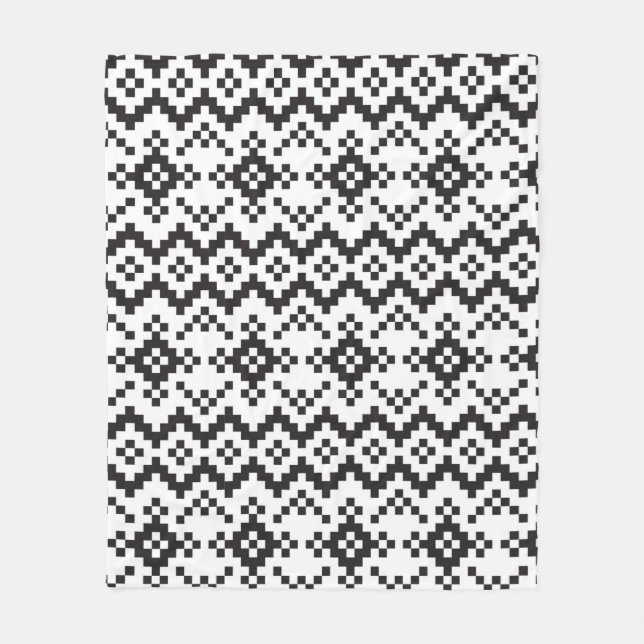 Manta Polar Navidades Snowflakes Fair Isle Seamless Patternart (Anverso)