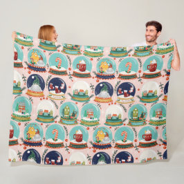 Manta Polar Navidades snowglobe//Gnome//Gingerbread House//