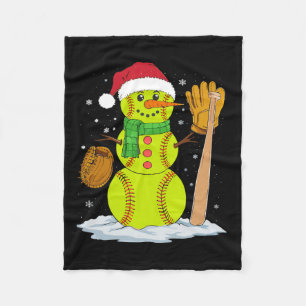 Manta Polar Navidades Snowman Softball Pitcher Niños Adolescen