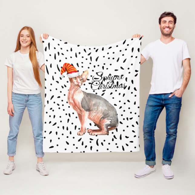 Manta Polar Navidades Sphynx cat (In situ)