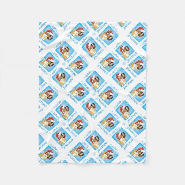 Manta Polar Navidades St. Bernard Fleece Blanket (Anverso)