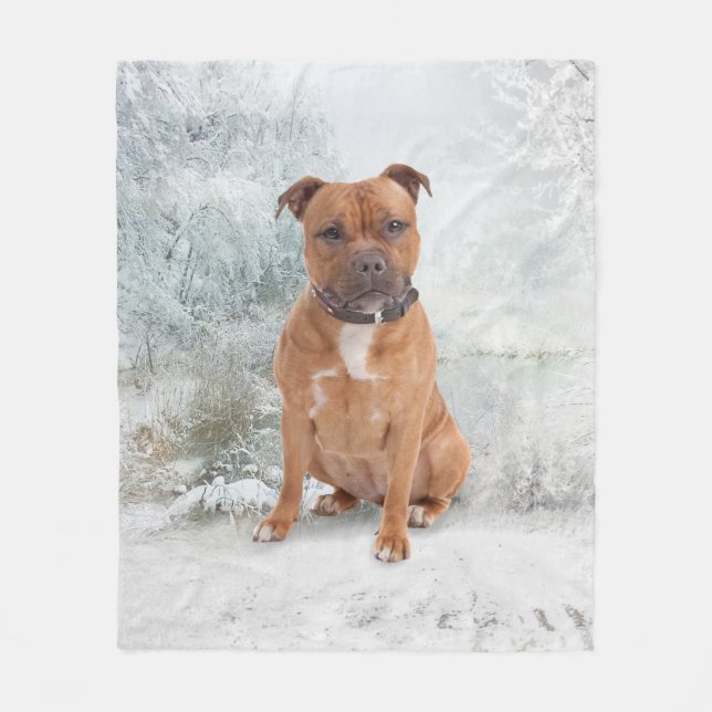 Manta Polar Navidades Staffie Fleece Blanket (Anverso)